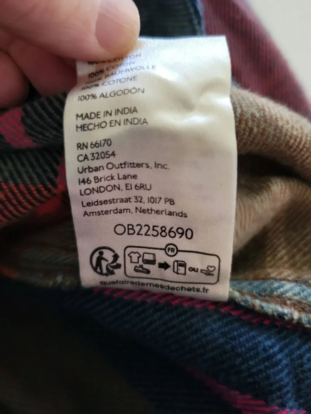 We The Free People Summer Patchwork Plaid Flannel Shirt size Small Oversized - Picture 7 of 8